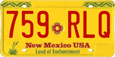 NM license plate 759RLQ