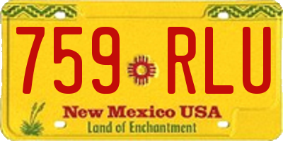 NM license plate 759RLU