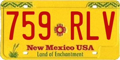 NM license plate 759RLV