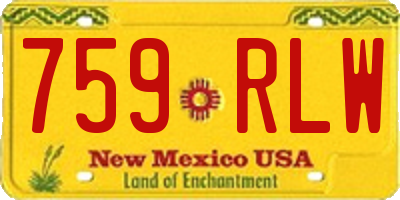 NM license plate 759RLW