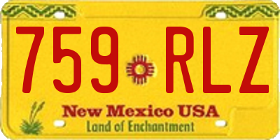 NM license plate 759RLZ