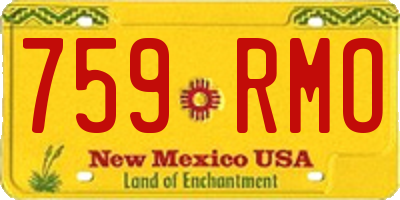 NM license plate 759RMO