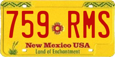 NM license plate 759RMS