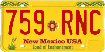 NM license plate 759RNC