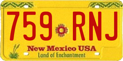 NM license plate 759RNJ