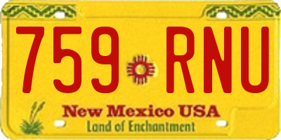 NM license plate 759RNU