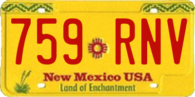 NM license plate 759RNV