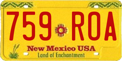 NM license plate 759ROA