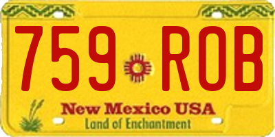 NM license plate 759ROB