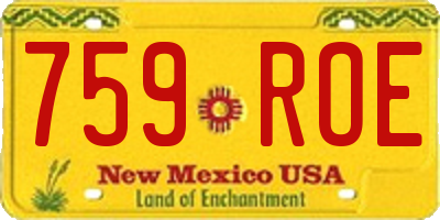 NM license plate 759ROE