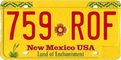 NM license plate 759ROF