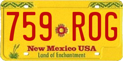 NM license plate 759ROG