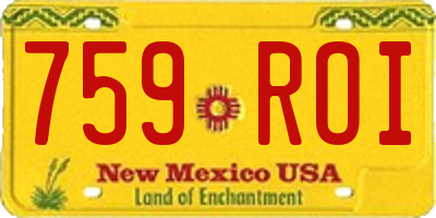 NM license plate 759ROI