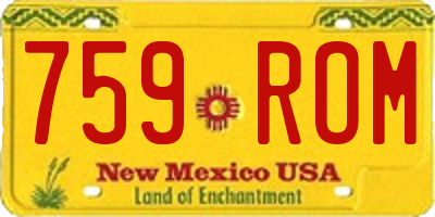 NM license plate 759ROM