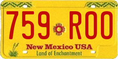 NM license plate 759ROO