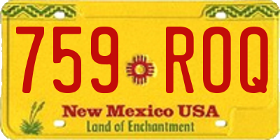 NM license plate 759ROQ