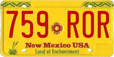 NM license plate 759ROR