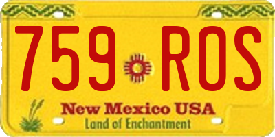 NM license plate 759ROS