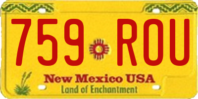 NM license plate 759ROU