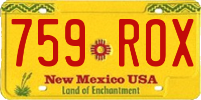 NM license plate 759ROX