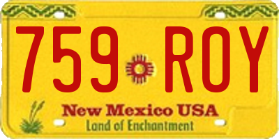 NM license plate 759ROY