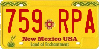 NM license plate 759RPA