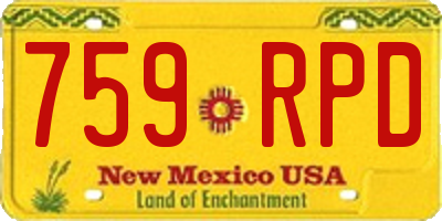 NM license plate 759RPD