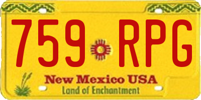 NM license plate 759RPG