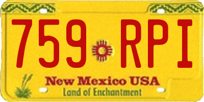 NM license plate 759RPI