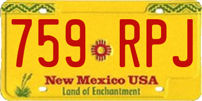 NM license plate 759RPJ