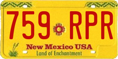 NM license plate 759RPR