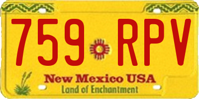 NM license plate 759RPV