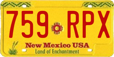 NM license plate 759RPX