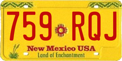 NM license plate 759RQJ
