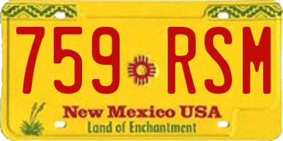 NM license plate 759RSM