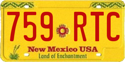 NM license plate 759RTC
