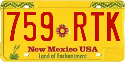 NM license plate 759RTK