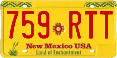 NM license plate 759RTT