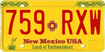 NM license plate 759RXW