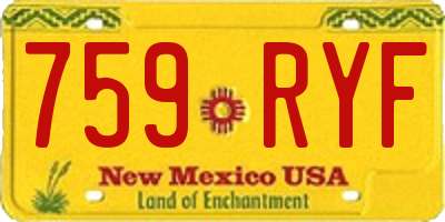 NM license plate 759RYF