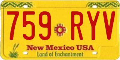 NM license plate 759RYV