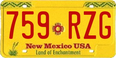 NM license plate 759RZG