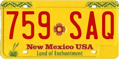 NM license plate 759SAQ