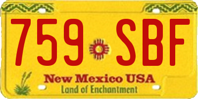 NM license plate 759SBF