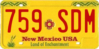 NM license plate 759SDM
