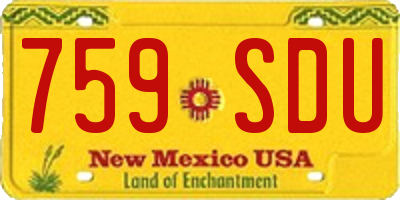 NM license plate 759SDU