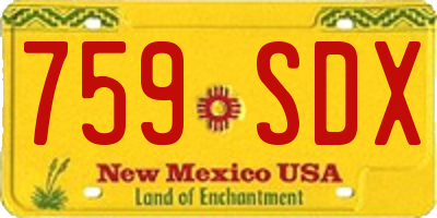 NM license plate 759SDX
