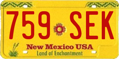 NM license plate 759SEK