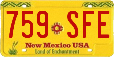 NM license plate 759SFE