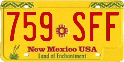 NM license plate 759SFF